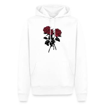roses - Sweat à capuche Premium bio Homme - blanc - Devant - Nico (187cm)