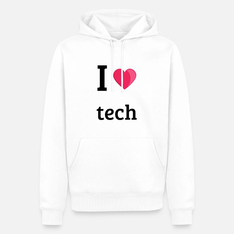 Ich liebe Technik - Männer Premium Bio Hoodie - Weiß