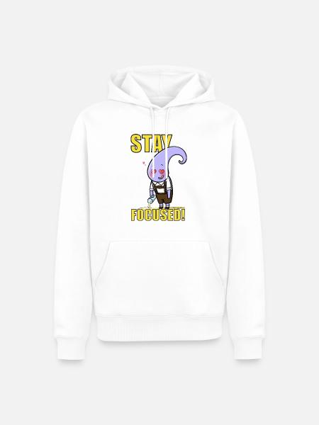 STAY FOCUSED! - freaky-Deek's Bavarian Tentacle - Männer Premium Bio Hoodie - Weiß