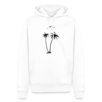 Palm trees and birds - Men’s Premium Organic Hoodie - white - Front - Nico (187cm)