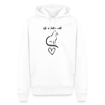 T shirt personnalisé pour les amoureux de chats - Sweat à capuche Premium bio Homme - blanc - Devant - Nico (187cm)
