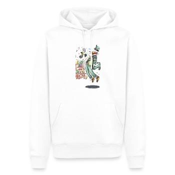 un oiseau dans le coeur - Sweat à capuche Premium bio Homme - blanc - Devant - Nico (187cm)