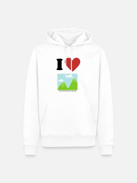 I Love - Männer Premium Bio Hoodie - Weiß