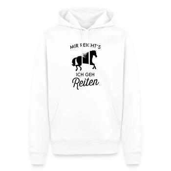 Mir reicht's ich geh reiten - Männer Premium Bio Hoodie - Weiß - Vorne - Nico (187cm)