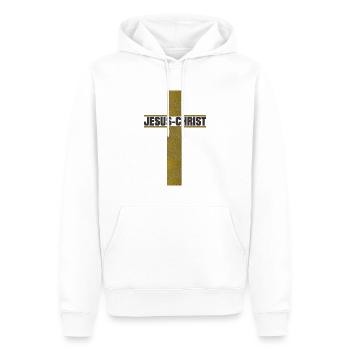 Jesus Christ - Sweat à capuche Premium bio Homme - blanc - Devant - Nico (187cm)