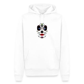 Mexikanische Totenmaske La Catrina, Santa Muerte - Männer Premium Bio Hoodie - Weiß - Vorne - Nico (187cm)