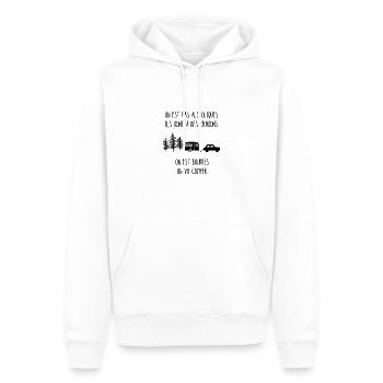 on est pas des alcooliques - Sweat à capuche Premium bio Homme - blanc - Devant - Nico (187cm)