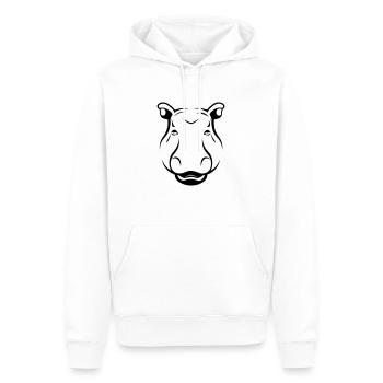 Nilpferd - Männer Premium Bio Hoodie - Weiß - Vorne - Nico (187cm)
