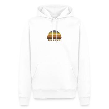 Coucher de soleil vintage Boulder Colorado Vacances en famille - Sweat à capuche Premium bio Homme - blanc - Devant - Nico (187cm)