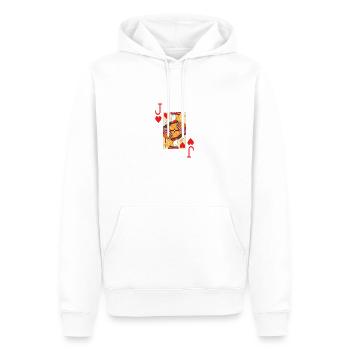 Carte de poker Jack Of Hearts - Sweat à capuche Premium bio Homme - blanc - Devant - Nico (187cm)