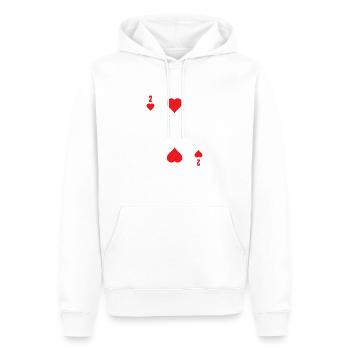 Poker Cards 2 Of Hearts - Men’s Premium Organic Hoodie - white - Front - Nico (187cm)