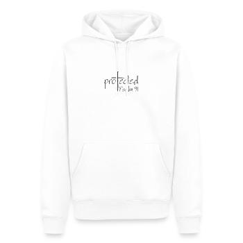Dessin chrétien protégé Psaume 91 - Sweat à capuche Premium bio Homme - blanc - Devant - Nico (187cm)