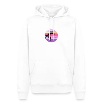 Coole Newport Beach California Palm Tree Artistic - Männer Premium Bio Hoodie - Weiß - Vorne - Nico (187cm)
