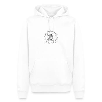 Conception chrétienne Grâce sur Grâce - Sweat à capuche Premium bio Homme - blanc - Devant - Nico (187cm)