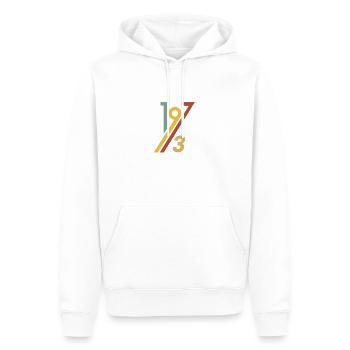 Retro 1973 Cool 70s Throwback Old School Vintage - Men’s Premium Organic Hoodie - white - Front - Nico (187cm)