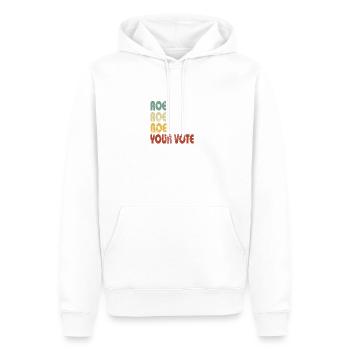 Roe Roe Roe Votre vote Slogan pro-choix - Sweat à capuche Premium bio Homme - blanc - Devant - Nico (187cm)