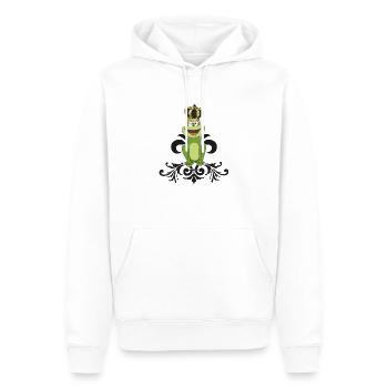Frosch "Froschkönig" König Frosch am Froschteich - Männer Premium Bio Hoodie - Weiß - Vorne - Nico (187cm)