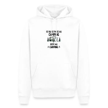 ce qui se passe au camping - Sweat à capuche Premium bio Homme - blanc - Devant - Nico (187cm)