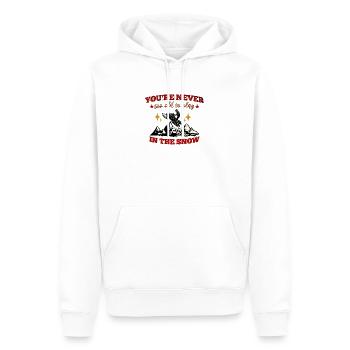 Schneemobilmobil Vintage Retro -Stil Schneemobil - Männer Premium Bio Hoodie - Weiß - Vorne - Nico (187cm)