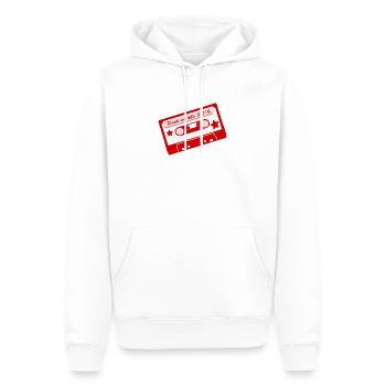 80er Jahre Kassette - Männer Premium Bio Hoodie - Weiß - Vorne - Nico (187cm)