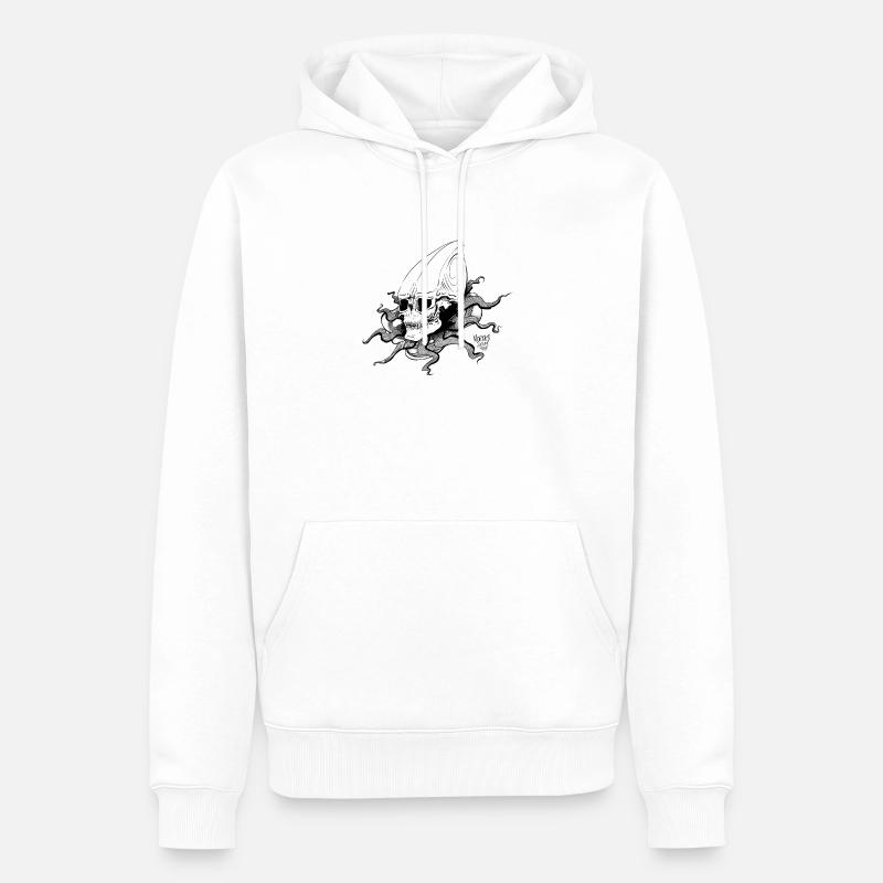 Alien BONE SQL - Encre - Sweat à capuche Premium bio Homme - blanc