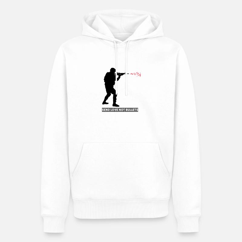 L’amour, pas les balles - Sweat à capuche Premium bio Homme - blanc