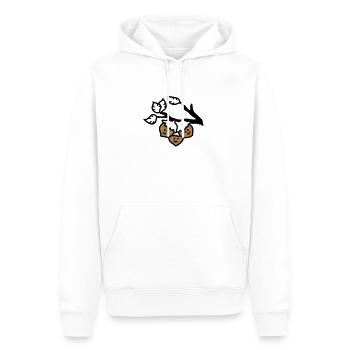Drei Haselnüsse am Ast - Männer Premium Bio Hoodie - Weiß - Vorne - Nico (187cm)