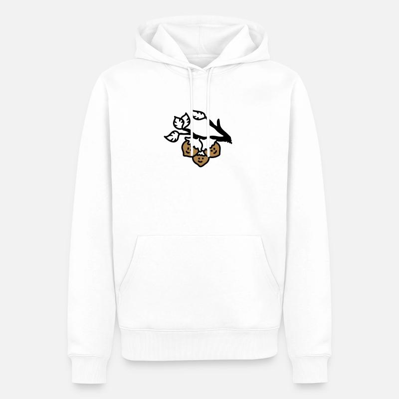 Trois noisettes sur la branche - Sweat à capuche Premium bio Homme - blanc