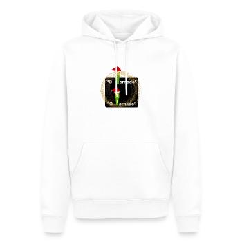 Entzünde den Tornado 2.0 - Männer Premium Bio Hoodie - Weiß - Vorne - Nico (187cm)