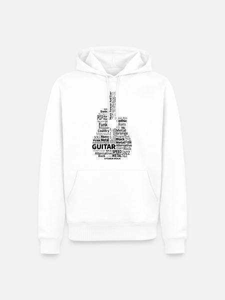 Guitar Black - auf hell - Männer Premium Bio Hoodie - Weiß