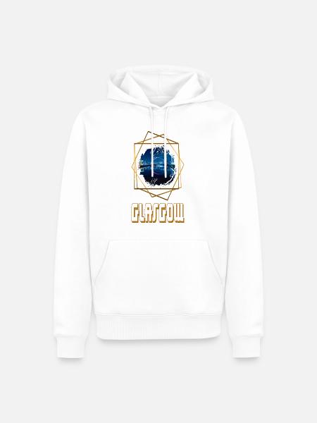 Glasgow Schottland Stadt Skyline Liebe Gold - Männer Premium Bio Hoodie - Weiß