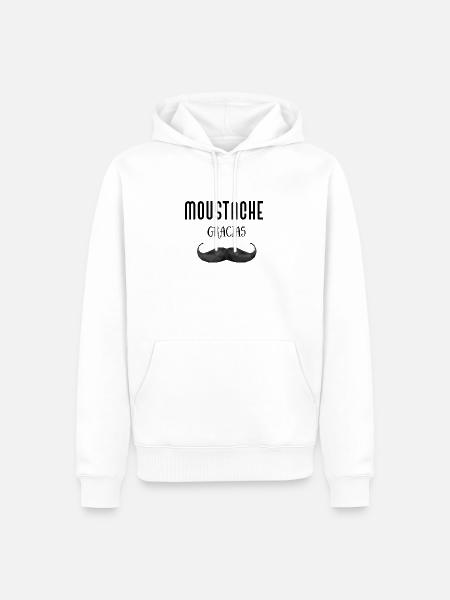 Schnurrbart Gracias Humor - Männer Premium Bio Hoodie - Weiß
