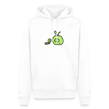 Wurm trifft Apfel - Männer Premium Bio Hoodie - Weiß - Vorne - Nico (187cm)
