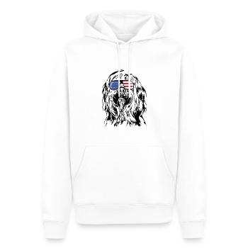 BRIARD Amérique Flag Lunettes de soleil Chiens Wilsigns - Sweat à capuche Premium bio Homme - blanc - Devant - Nico (187cm)