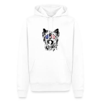 Yorkshire Terrier America Flag Lunettes de soleil - Sweat à capuche Premium bio Homme - blanc - Devant - Nico (187cm)
