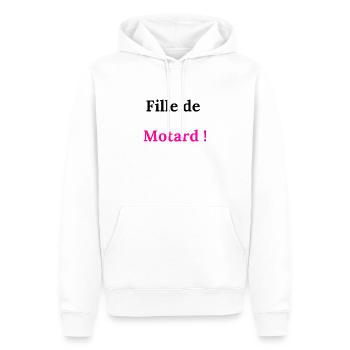 filles de motard - Sweat à capuche Premium bio Homme - blanc - Devant - Nico (187cm)