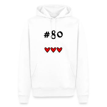 80 JAHRE. 80-JÄHRIGES JUBILÄUM. GEBURTSTAG 80 JAHRE. 80 - Männer Premium Bio Hoodie - Weiß - Vorne - Nico (187cm)