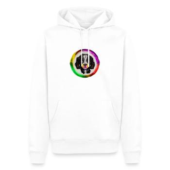 Regenbogen Hund Cocker Spaniel - Männer Premium Bio Hoodie - Weiß - Vorne - Nico (187cm)