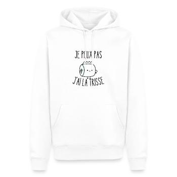 je peux pas j'ai la trisse - Sweat à capuche Premium bio Homme - blanc - Devant - Nico (187cm)
