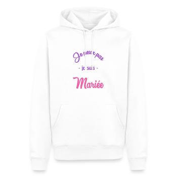 FUTURE MARIEE. EVJF. MARIEE - Sweat à capuche Premium bio Homme - blanc - Devant - Nico (187cm)