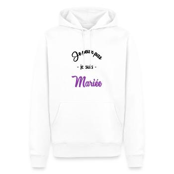 MARIEE - Sweat à capuche Premium bio Homme - blanc - Devant - Nico (187cm)
