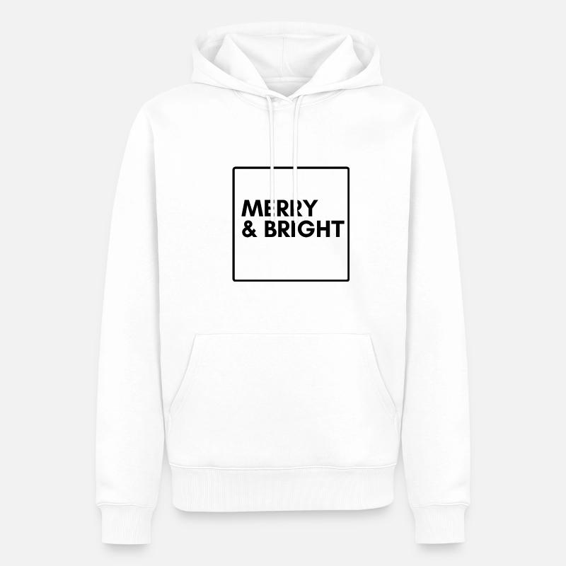 Merry and Bright - Weihnachtspullover - Männer Premium Bio Hoodie - Weiß