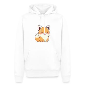Kiitsune renard mignon adorable animé kawaii manga - Sweat à capuche Premium bio Homme - blanc - Devant - Nico (187cm)