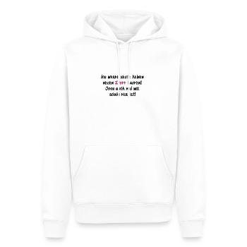 Keinen neuen Stoff kaufen - Männer Premium Bio Hoodie - Weiß - Vorne - Nico (187cm)