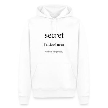 Secret (Geheimnis) Definition Dictionary - Männer Premium Bio Hoodie - Weiß - Vorne - Nico (187cm)