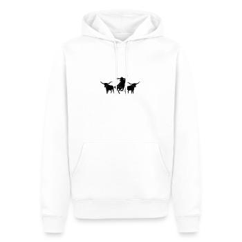 Cowboy Lasso Bovins - Sweat à capuche Premium bio Homme - blanc - Devant - Nico (187cm)