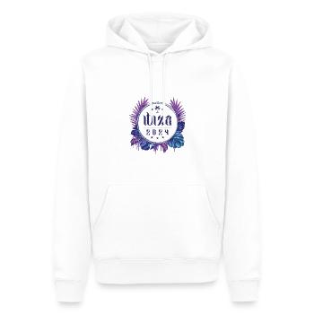 Ibiza 2024 - Sweat à capuche Premium bio Homme - blanc - Devant - Nico (187cm)
