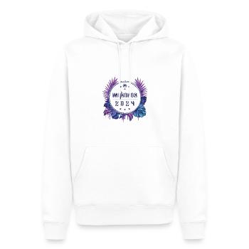 Mykonos 2024 - Männer Premium Bio Hoodie - Weiß - Vorne - Nico (187cm)