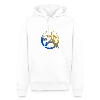 Karate Silhouette Colorful - Men’s Premium Organic Hoodie - white - Front - Nico (187cm)