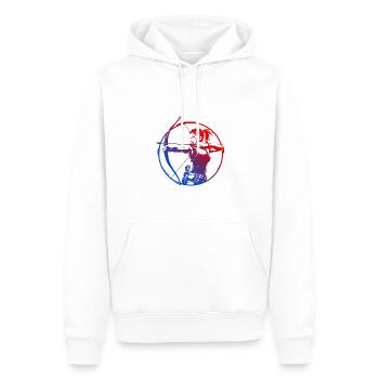 Bogenschießen Silhouette Bunt - Männer Premium Bio Hoodie - Weiß - Vorne - Nico (187cm)